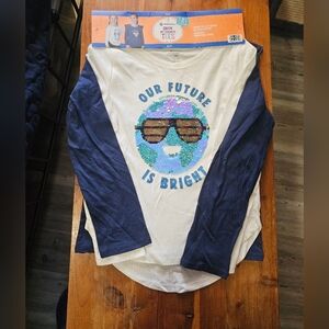 New Girls' Long Sleeve Tee Reversible Sequin T-Shirts Size 10/12